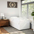vidaXL Bed Frame without Mattress White Twin Faux Leather