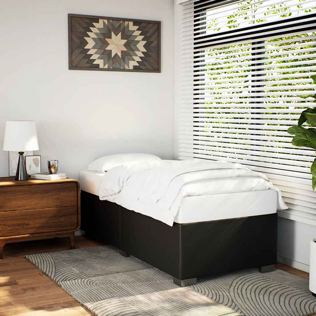vidaXL Bed Frame without Mattress BlackTwin XL Faux Leather