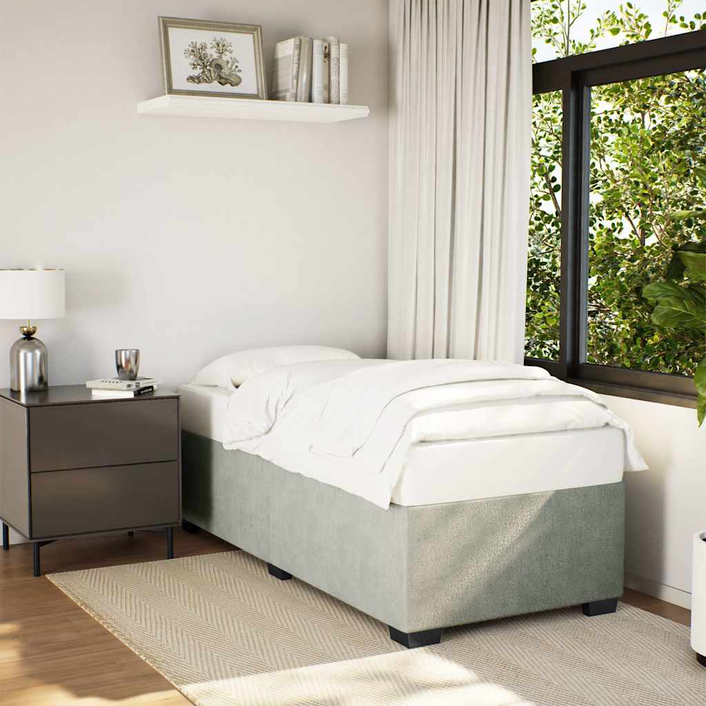 vidaXL Bed Frame without Mattress Light GrayTwin XL Velvet