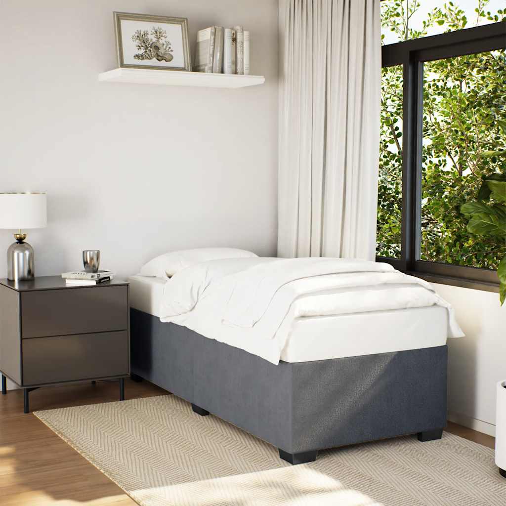 vidaXL Bed Frame without Mattress Dark GrayTwin XL Velvet