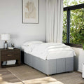 vidaXL Bed Frame without Mattress Light Gray Twin XL Fabric