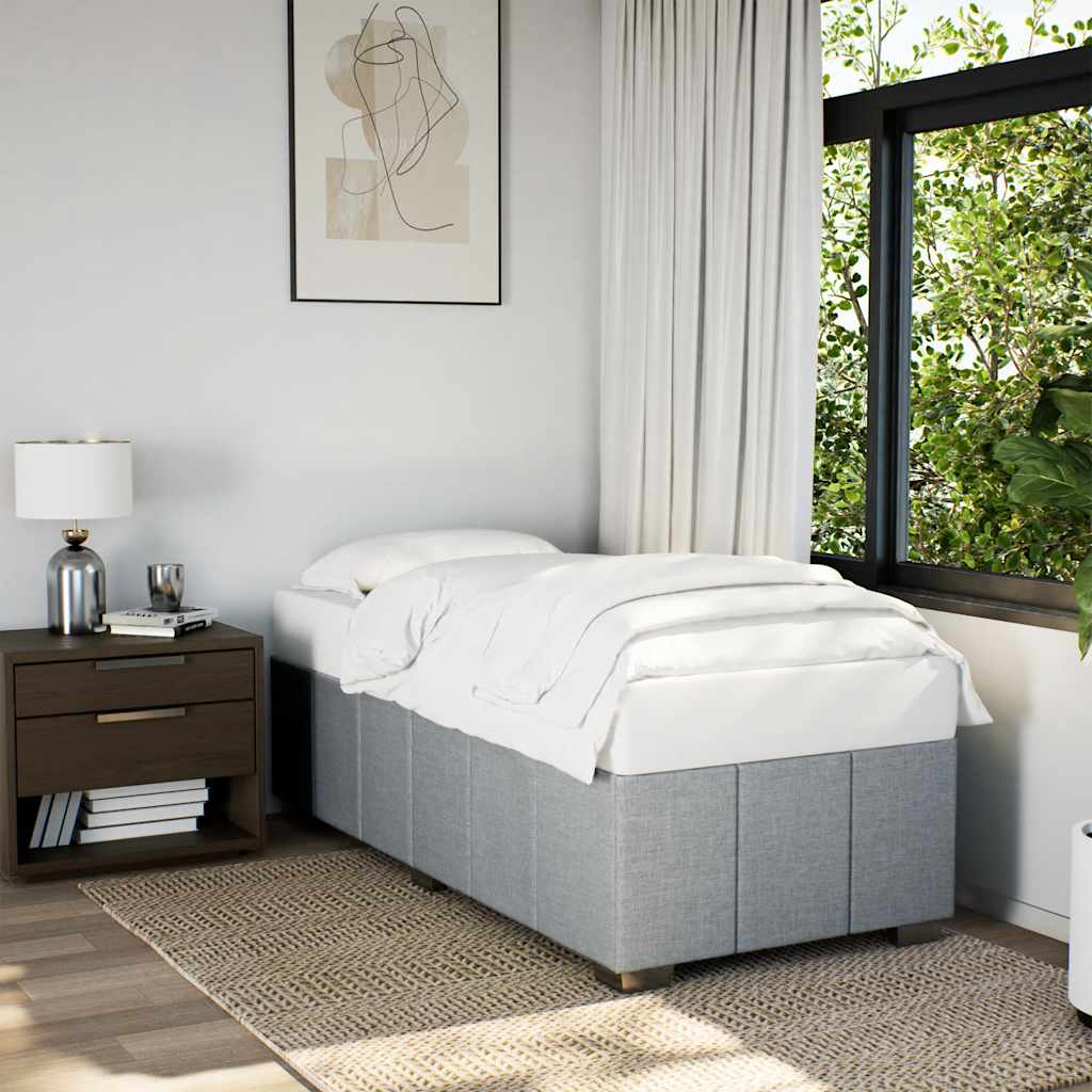 vidaXL Bed Frame without Mattress Light Gray Twin XL Fabric