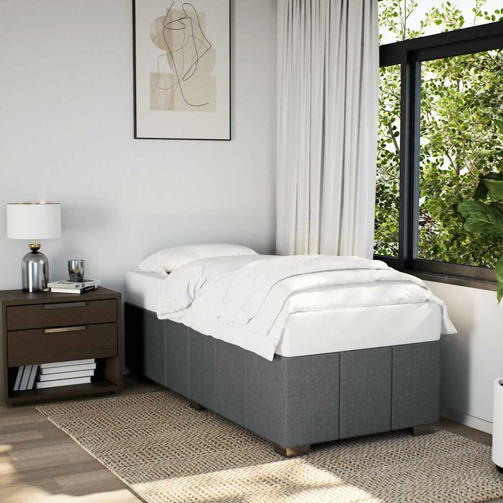 vidaXL Bed Frame without Mattress Dark Gray Twin XL Fabric