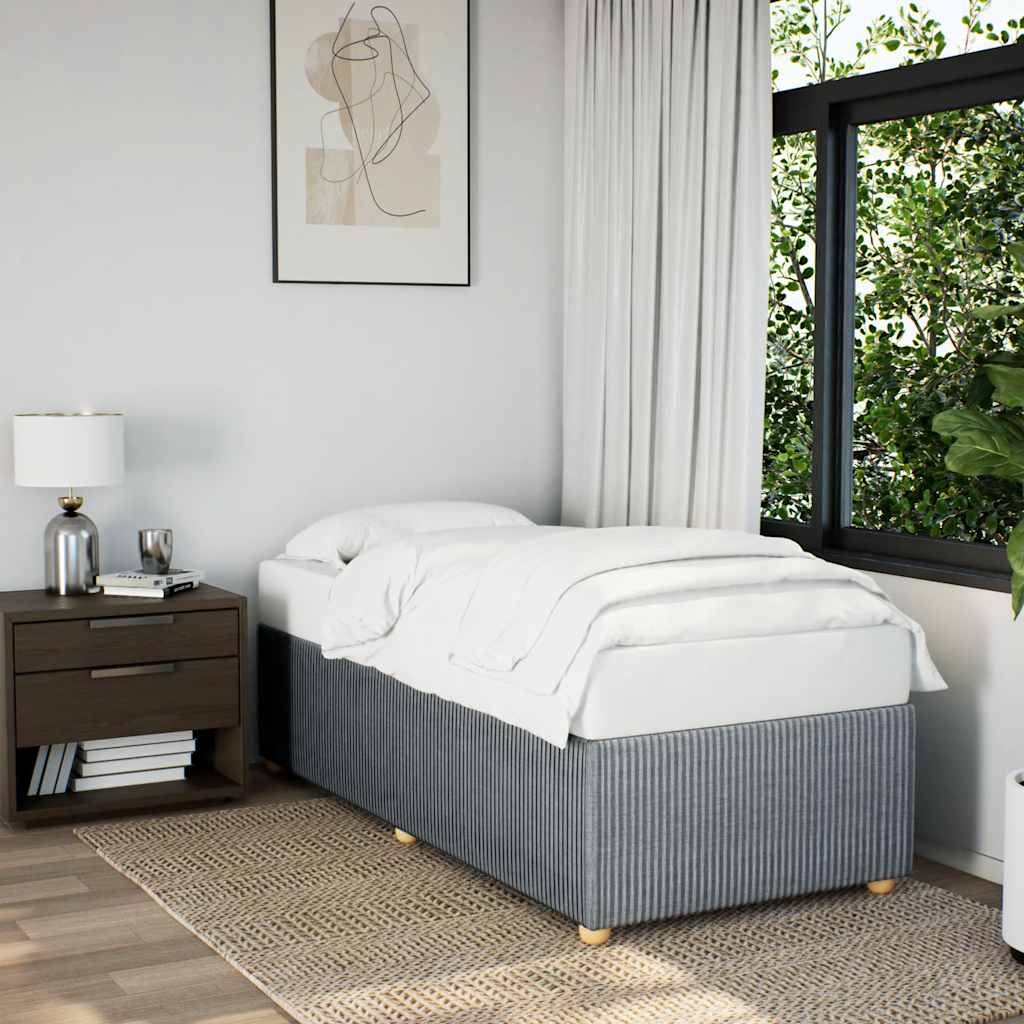 vidaXL Bed Frame without Mattress Light Gray Twin Fabric
