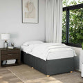 vidaXL Bed Frame without Mattress Dark Gray Twin Fabric