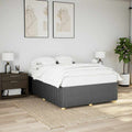 vidaXL Bed Frame without Mattress Dark Gray Queen Fabric