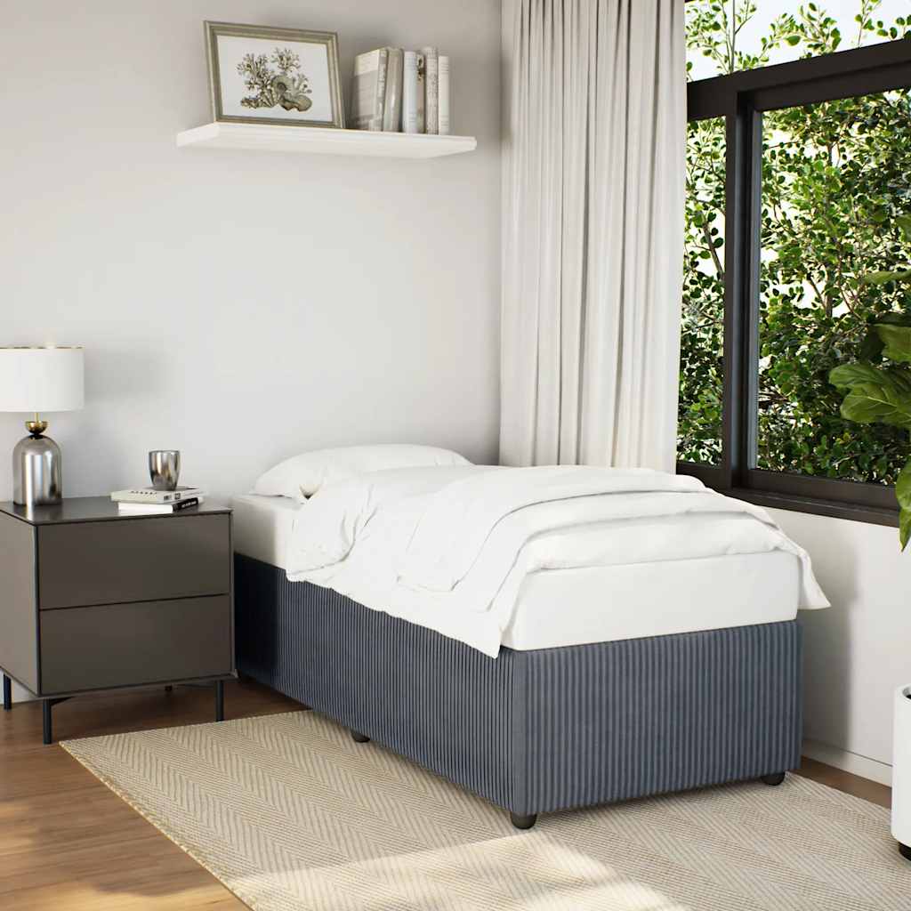 vidaXL Bed Frame without Mattress Dark Gray Twin Velvet