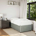 vidaXL Bed Frame without Mattress Light Gray Twin XL Velvet