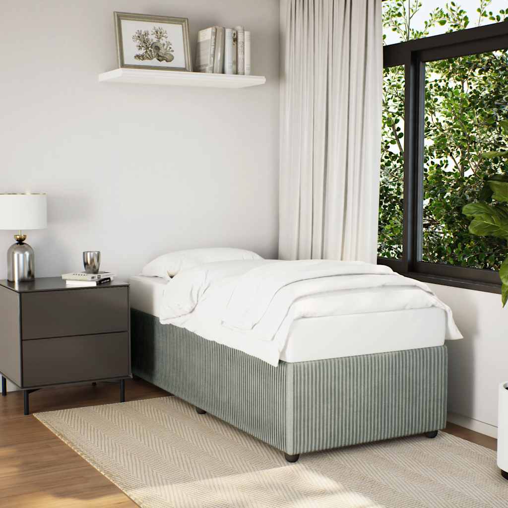 vidaXL Bed Frame without Mattress Light Gray Twin XL Velvet