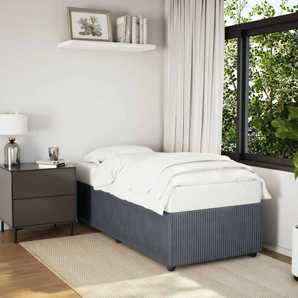 vidaXL Bed Frame without Mattress Dark Gray Twin XL Velvet