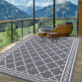 COZYLOOM Outdoor Rug 10x14 Waterproof Patio Rug Mat Outdoor Carpet Reversible RV Camping Portable Picnic Plastic Straw Rug Outsi