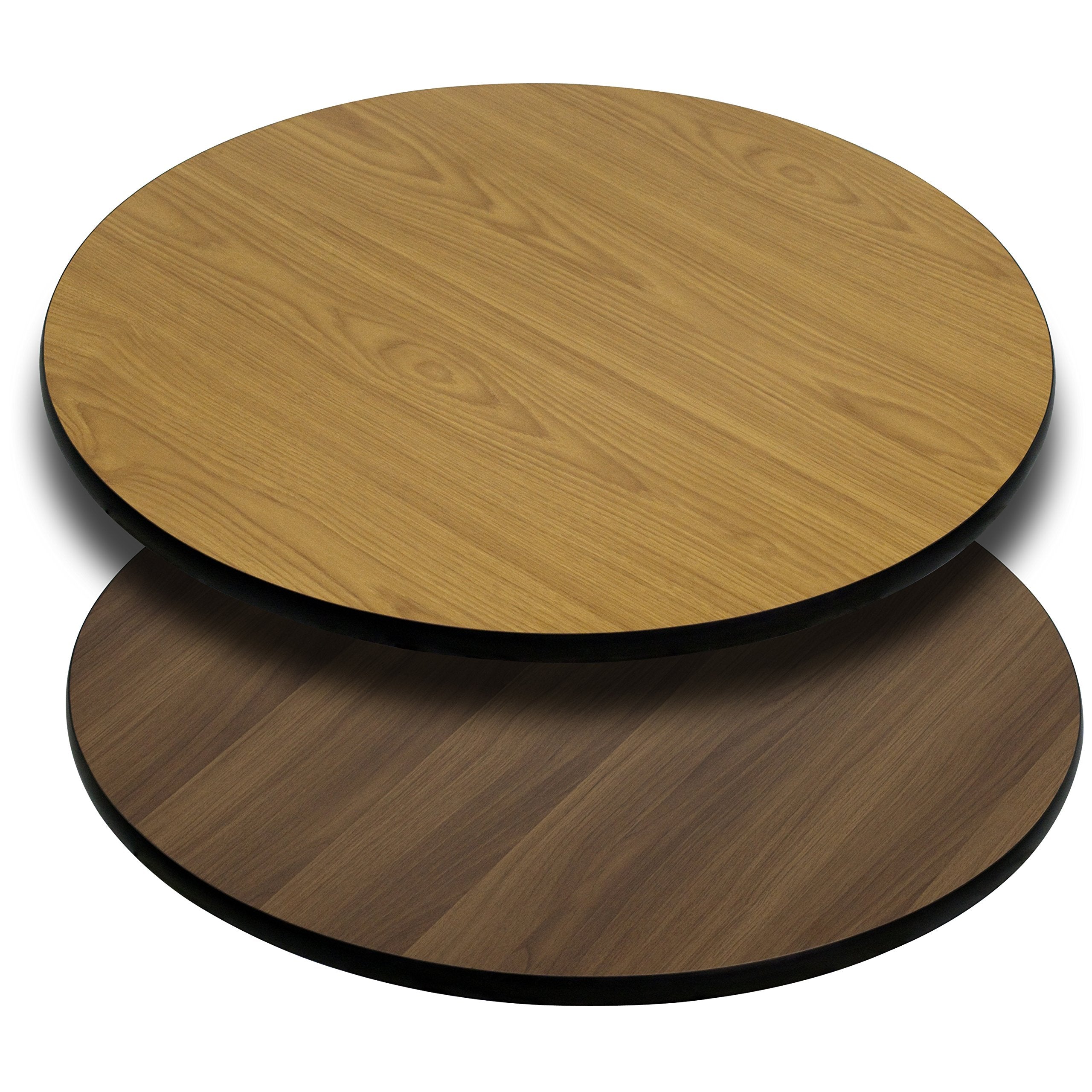 Flash Furniture Glenbrook 42 Round Table Top with Natural or Walnut Reversible Laminate Top