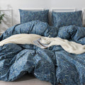HoneiLife Duvet Cover Queen Size - 100% Cotton Comforter Cover Floral Duvet Cover Sets, Breathable Bedlinen Set with Zipper Clos