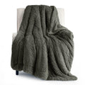 Bedsure Soft Fuzzy Faux Fur Twin Blanket Olive Green - Cozy, Fluffy, Plush Sherpa Fleece Blanket, Furry, Shaggy Blanket for Couc