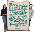 Pure Country Weavers Trust in The Lord Blanket - Scriptures - Proverbs 3:5-8 - Religious Gift Tapestry Throw Woven from Cotton -
