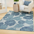 Nourison Garden Oasis Indoor-Outdoor Blue 4 x 6 Area Rug, Easy Cleaning, Non Shedding, Bed Room, Living Room, Dining Room, Bac
