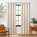 Eclipse Naya Geometric Thermaweave Blackout Rod Pocket 37 x 63 Curtain Panel in Linen