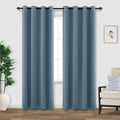 KOUFALL Slate Blue Window Treatments Curtains for Bedroom Living Room 2 Panels Set 2 Inch Grommet Holes Blackout Thick Thermal I