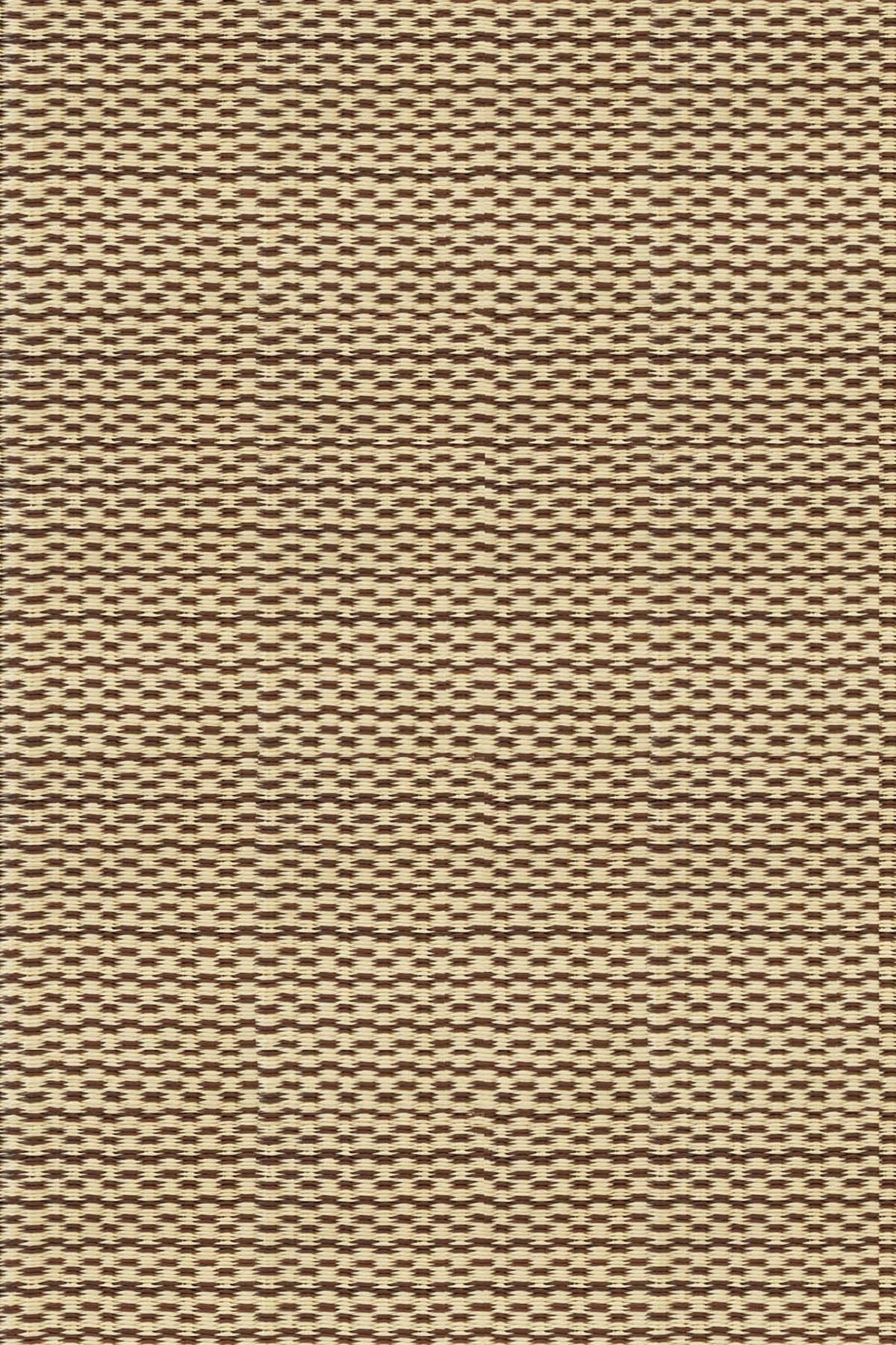 Mad Mats Geometric Outdoor Rug, Reversible Plastic Mat (6 x 9, Basic - Cream/Brown)
