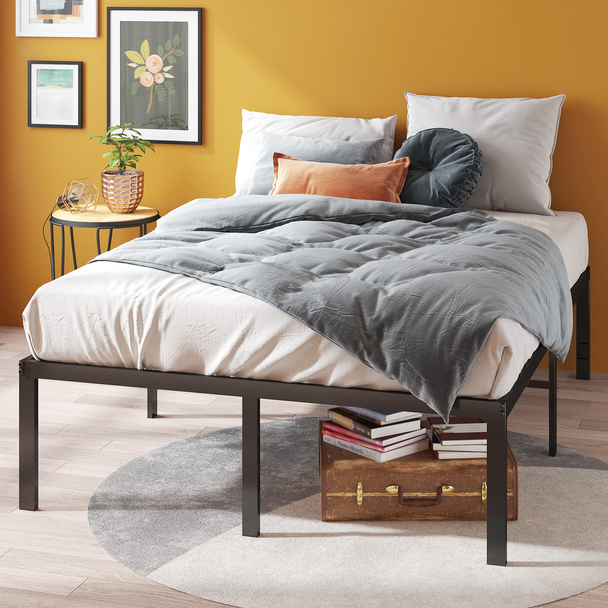 ZINUS Yelena 18 Inch Metal Platform Bed Frame, Steel Slat Support, No Box Spring Needed, Easy Assembly, King
