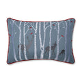 Pillow Perfect Christmas Embroidered Lumbar Decorative Pillow, 11.5 x 18.5, Blue