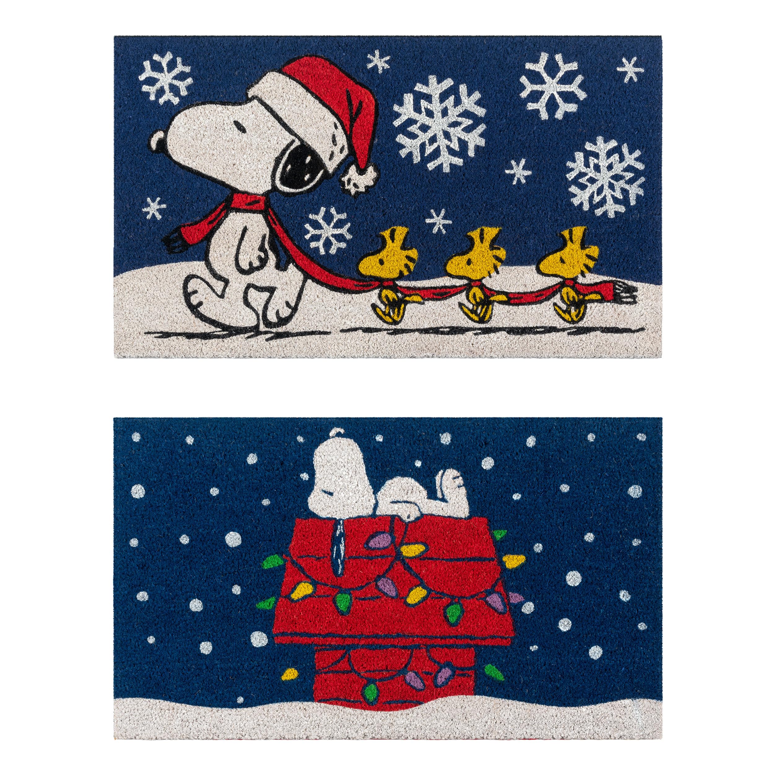 Gertmenian Peanuts Coir Mat (2-Pack), Welcome Mats for Front Door, Home Entrance, Garage, and Back Door, Home Decor, 20 x 34 Eac