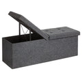SONGMICS Storage Ottoman, Foldable Storage Bench, 15 x 43 x 15 Inches, Flipping Lid, 660 lb Load Capacity, for Entryway, Living 