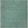Nourison Essentials Indoor/Outdoor Blue Green 9 x Square Area Rug, Easy Cleaning, Non Shedding, Bed Room, Living Room, Dining R