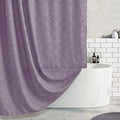 Siiluminisoy Boho Shower Curtain Purple Woven Fabric Cute Shower Curtain, 72 x 72 Tufted Chevron Textured Striped Modern Farmhou