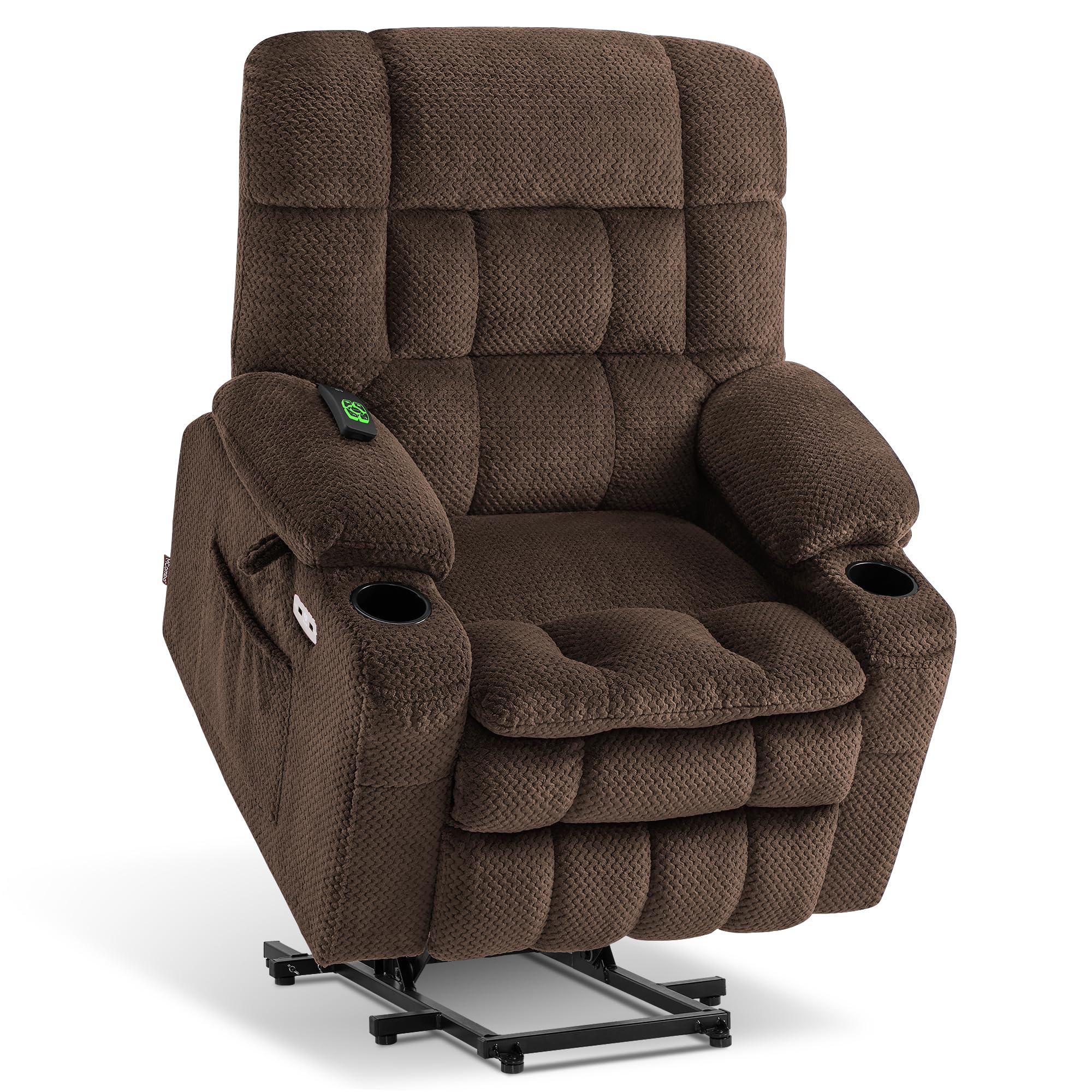 MCombo Small Dual Motor Power Lift Recliner Chair Sofa with Massage and Heat for Elderly People Petite, Infinite Position, USB P