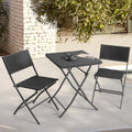 NUU GARDEN Patio Set for 2 Folding Bistro Set Outdoor, Weather-Resistant PP Rattan Small Patio Table and Chairs, 3 Piece Folding