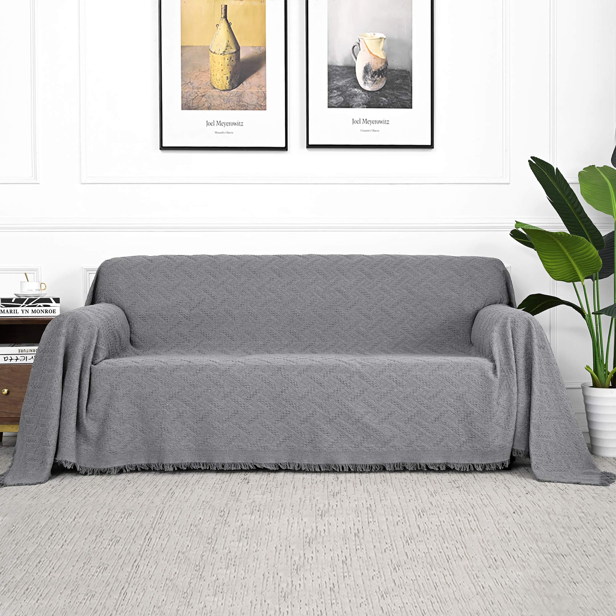MYSKY HOME Sofa Cover, Couch Covers for 2 Cushion Couch, Geometrical Couch Cover Living Room Sofa Throws Sofa Slipcovers for Pet