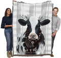 Pure Country Weavers Yuletide Cow Blanket by Victoria Borges - Cute Funny Gift Tapestry Throw Woven from Cotton - Made in The US