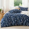 Bedsure Twin/Twin XL Comforter Set - Navy Comforter, Cute Floral Bedding Comforter Sets, Gifts for Woman, 2 Pieces, 1 Soft Rever