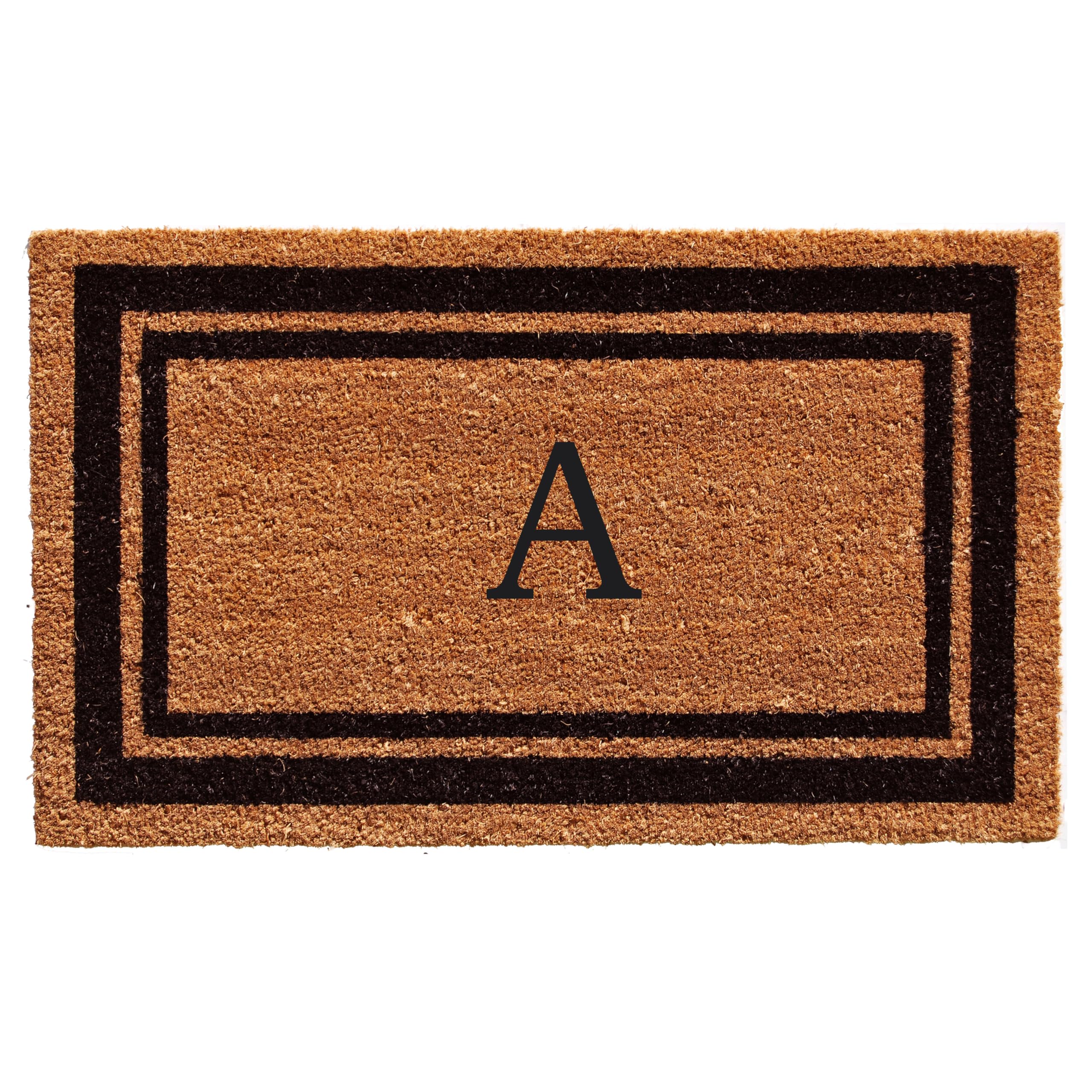 Calloway Mills 152961830A Black Border 18 x 30 Monogram Doormat, (Letter A)