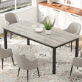 dainslef 71 Inch Industrial Dining Table, Large Rectangle Kitchen Table with Metal Legs, Round Corners, Wooden Conference Tables
