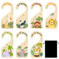 R HORSE 8Pcs Safari Baby Closet Dividers, Double Sided Nursery Hanger Dividers Wood Baby Closet Size Organizers for Boy Girl Bir