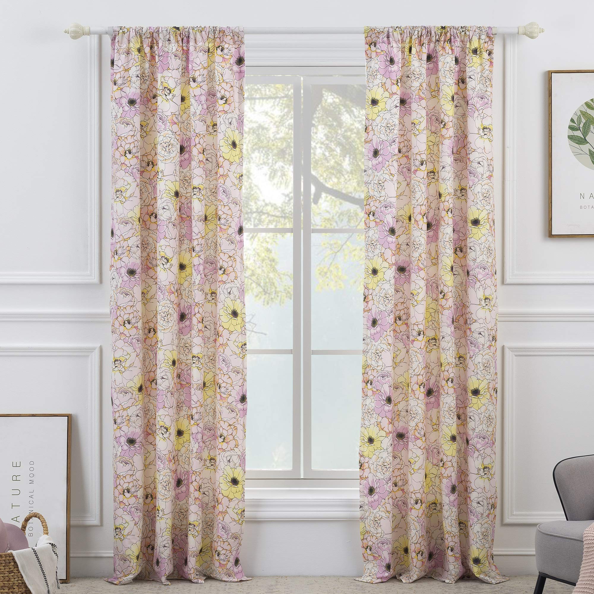 Greenland Home Fashions Misty Bloom Curtain Panel Set (Set of 2)