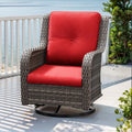 Gardenbee Outdoor Swivel Rocker Patio Chair - Outdoor Wicker Patio Glider Chair with Olefin Fabric Cushions Suitable for Backyar