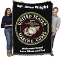 Pure Country Weavers US Marine Corps - Emblem Blanket - Personalized - Custom Gift Military Tapestry Throw Woven from Cotton - M