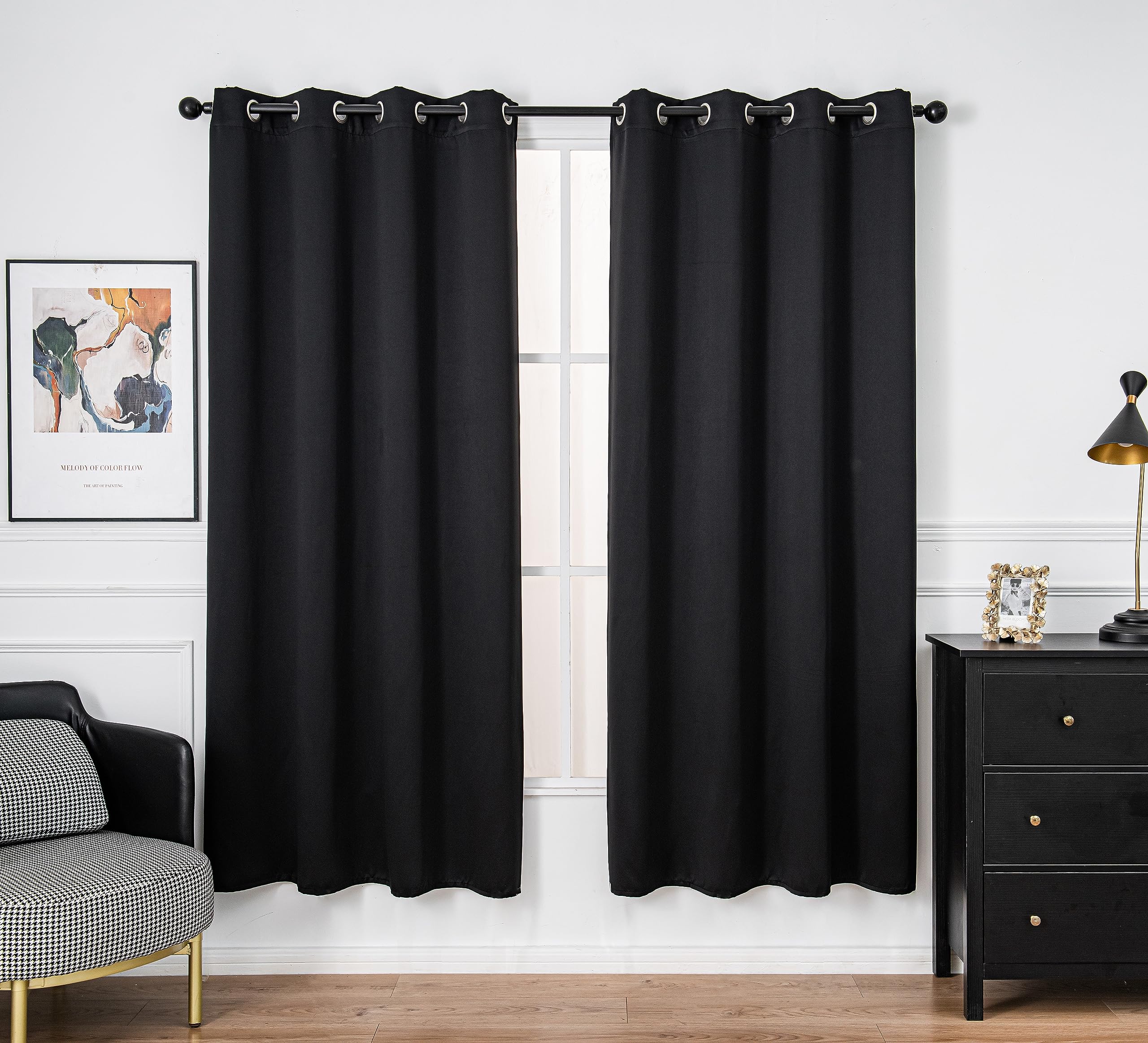 PI Blackout Curtains 84 INCHES Length,Grommet Doorway Privacy Thermal Insulated Room Darkening Light Blocking Vertical Curtains 