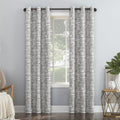 Sun Zero Parrish Distressed Grid Thermal Extreme Total Blackout Grommet Curtain Panel, 40 x 84, Grey