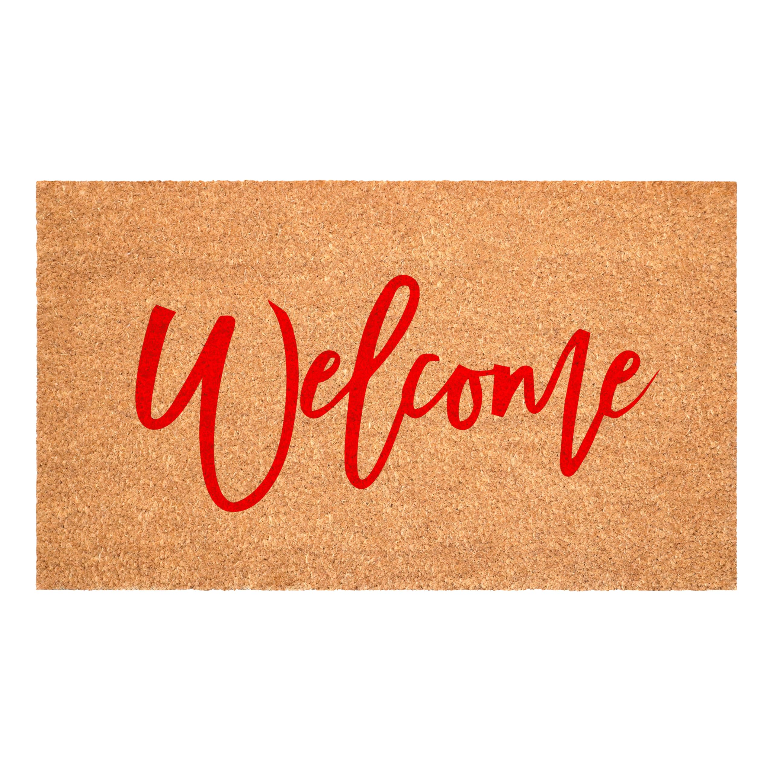 Calloway Mills Cursive Welcome Doormat, Red (24 x 36)