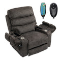JIKFRIMA Dual Motor Power Lift Recliner Chair for Adults Elderly, Lay Flat Faux Leather Recliners with Massage Heating, Infinite