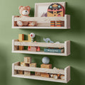 NATURE SUPPLIES Set of 3, 16.4 inch Nursery Book Shelves Made of Solid Wood for Books, Toys, Decor, Wall Kids Bookshelf, Floatin