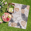 CAMILSON Indoor/Outdoor Rug, Yellow 6x9 Leaf Tropical Botanical Area Rugs for Indoor and Outdoor patios, Easy-Cleaning Non-Shedd