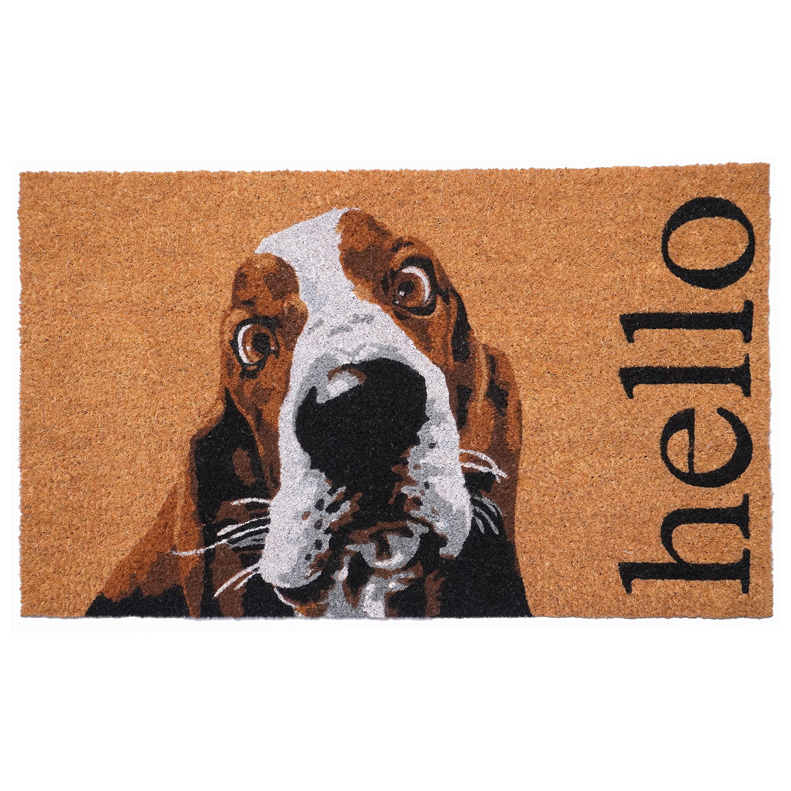 Calloway Mills Brown/White Basset Hound Doormat (24 x 36)