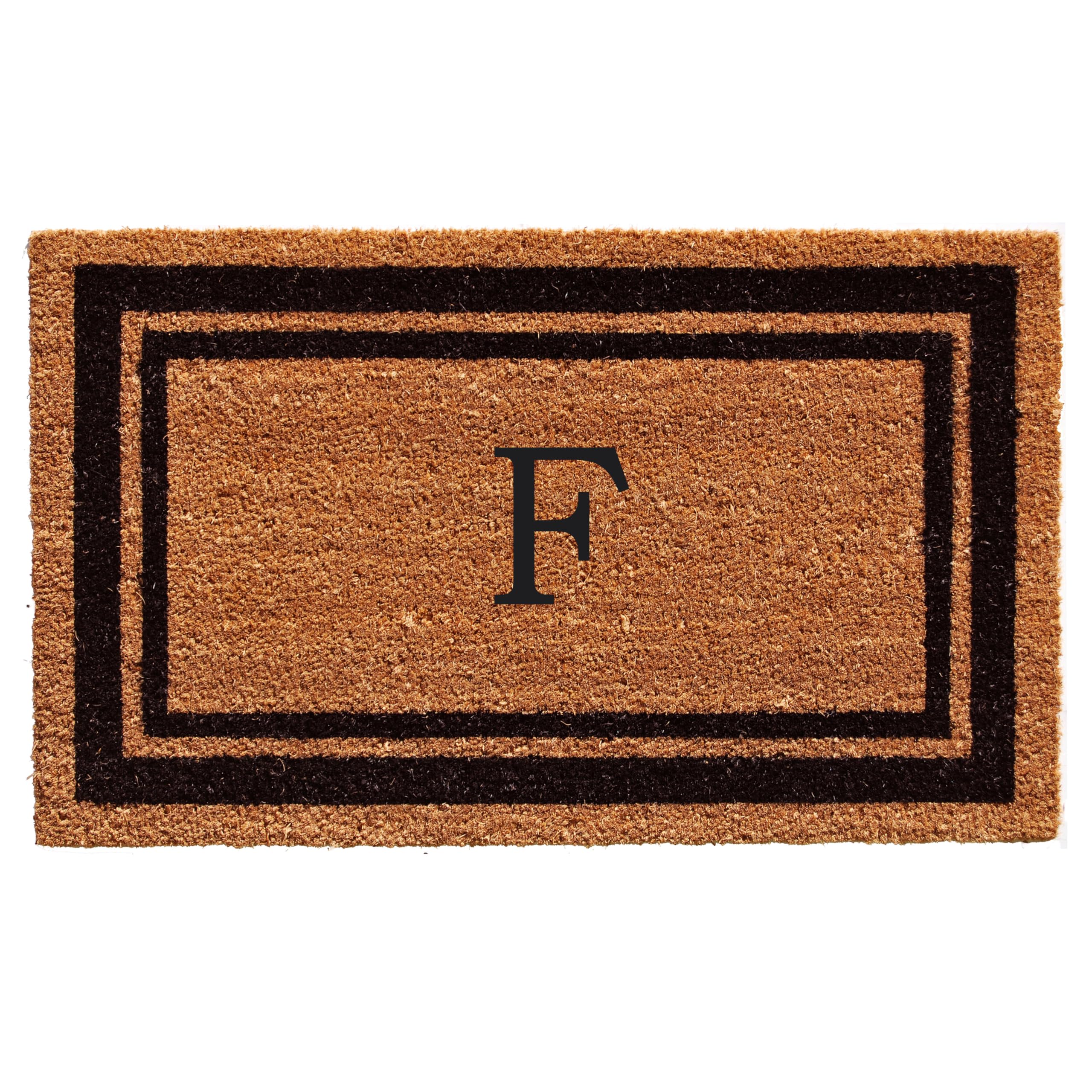 Calloway Mills 152963672F Black Border 36 x 72 Monogram Doormat Letter (F)