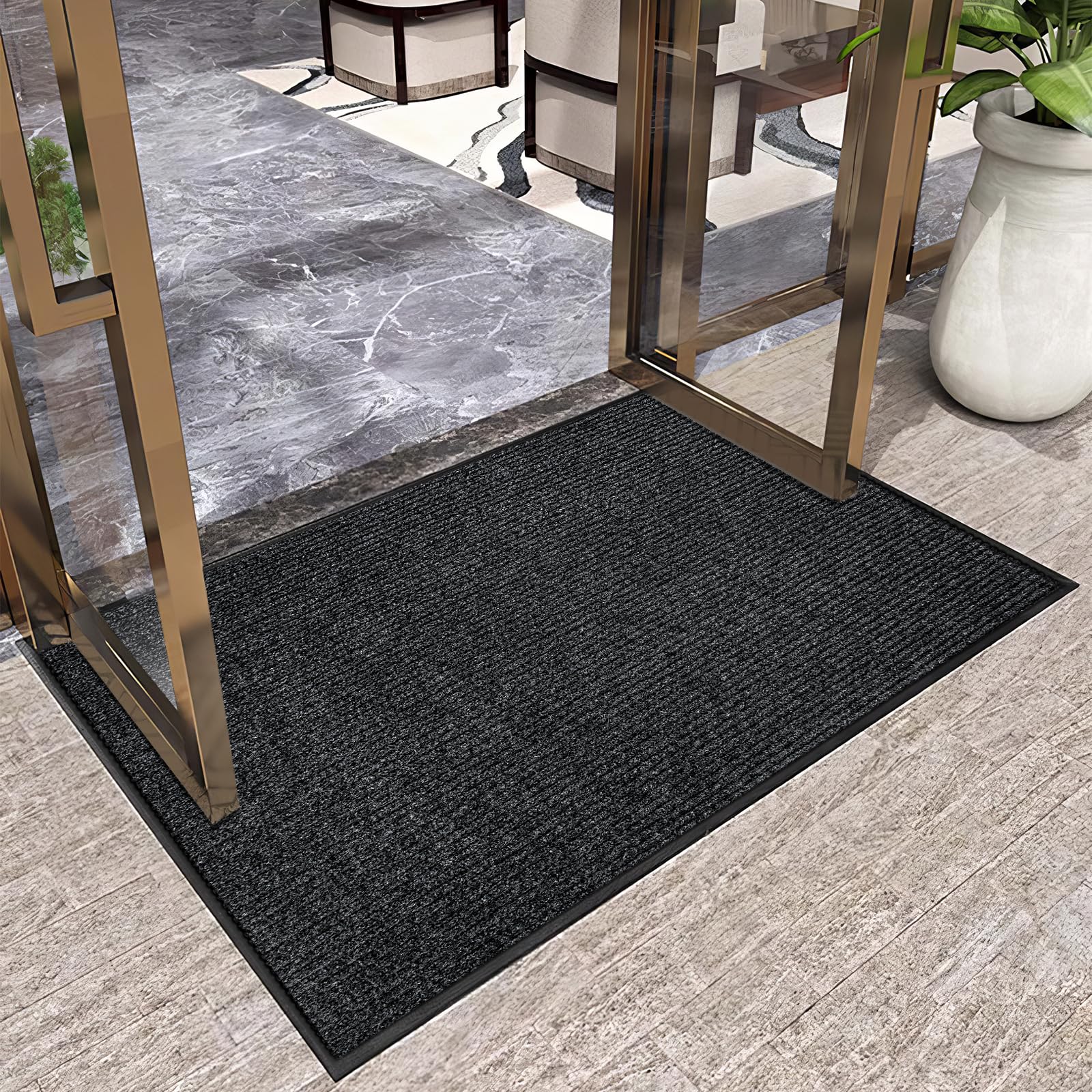 Vicwe Indoor Outdoor Door Mat, 3x5 Heavy Duty Front Door Mat, Non-Slip Washable Doormats Entrance Mats, Dirt Resistant and Abs
