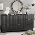 Xixini Fluted Dresser for Bedroom with 9 Drawers, 57 Wide Chest of Drawers with Metal Handle, Modern Wood Dresser TV Stand, Wood